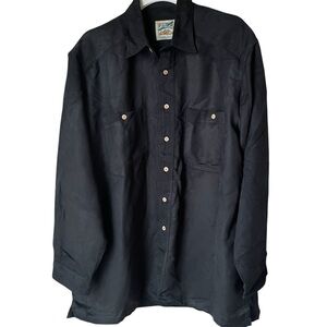 TravelSmith Vintage Black‎ Button Up Suede Shirt, L